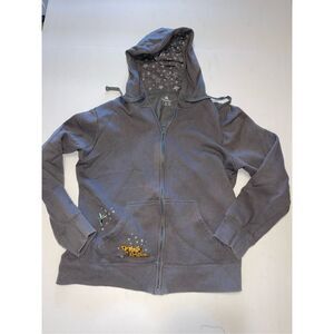 Disney Parks Magic Kingdom‎ gray hooded full zip sweatshirt jacket Size XL A53